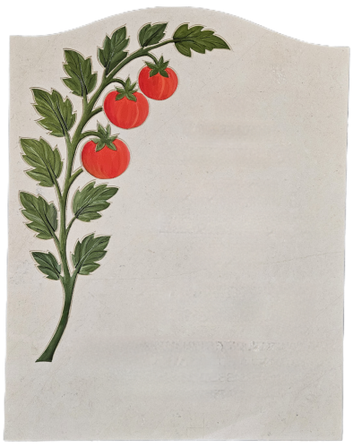 HAND CARVED AND PAINTED TOMATO PLANT